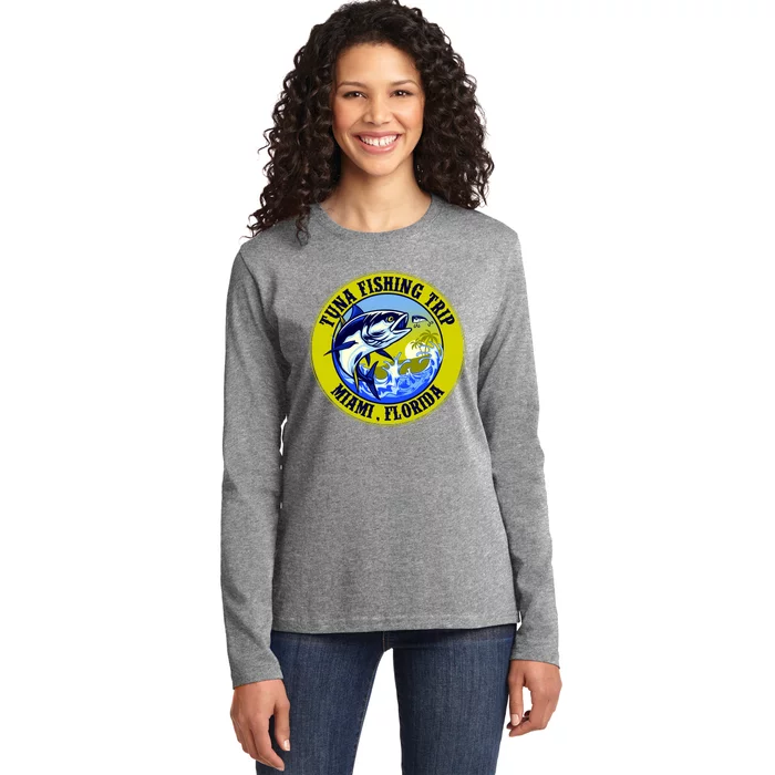 Tuna Fishing Trip Miami Florida Ladies Long Sleeve Shirt