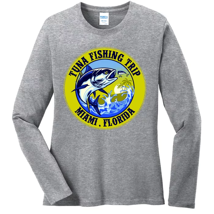 Tuna Fishing Trip Miami Florida Ladies Long Sleeve Shirt