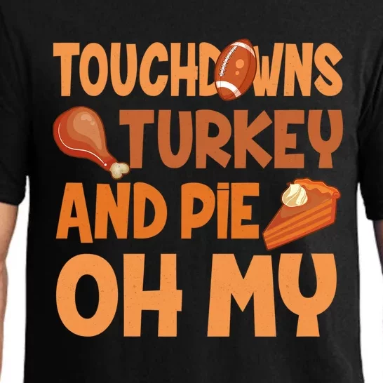 Thanksgiving Football Turkey And Pumpkin Pie Gift Pajama Set