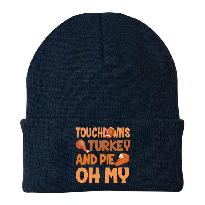 Thanksgiving Football Turkey And Pumpkin Pie Gift Knit Cap Winter Beanie