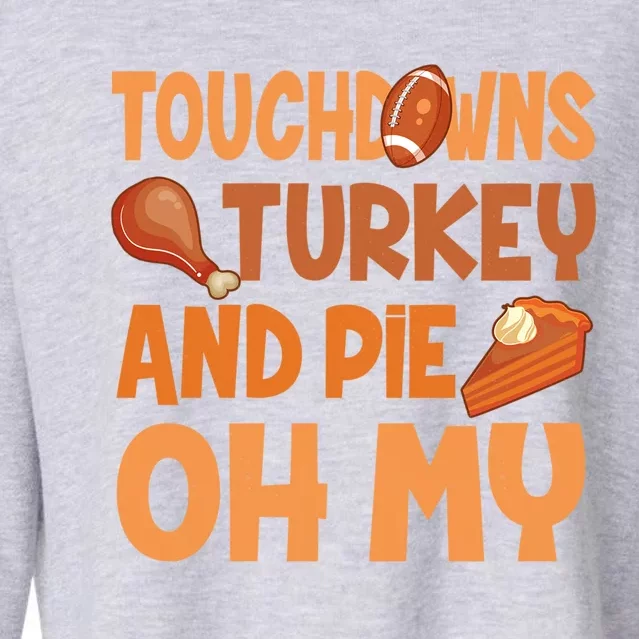 Thanksgiving Football Turkey And Pumpkin Pie Gift Cropped Pullover Crew