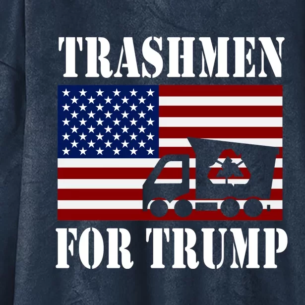 Trashmen For Trump 2024 Funny Election Garbageman Supporters Hooded Wearable Blanket