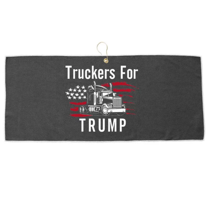 Truckers for Trump 2024 Long Sleeve Large Microfiber Waffle Golf Towel