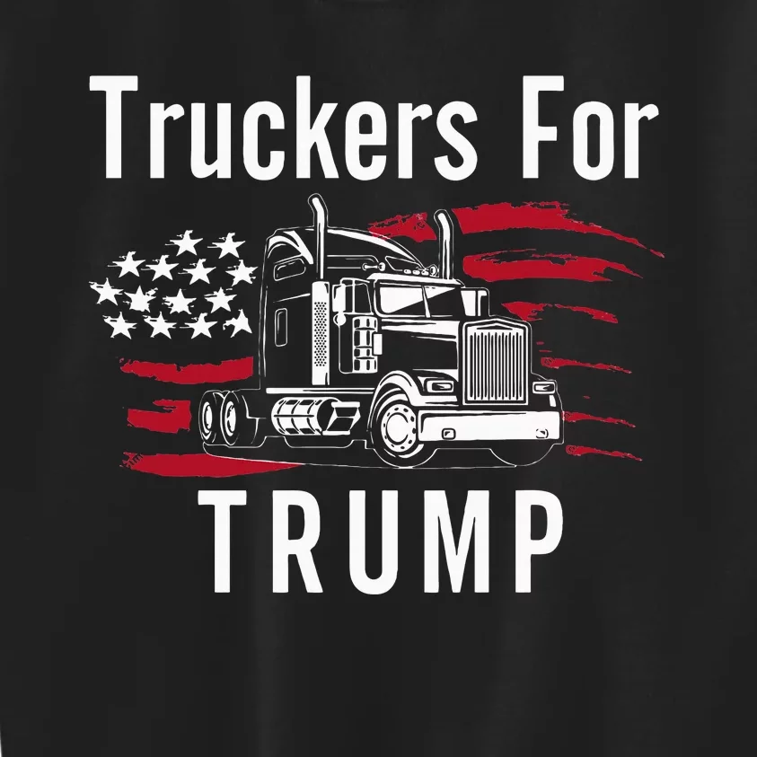 Truckers for Trump 2024 Long Sleeve Kids Sweatshirt