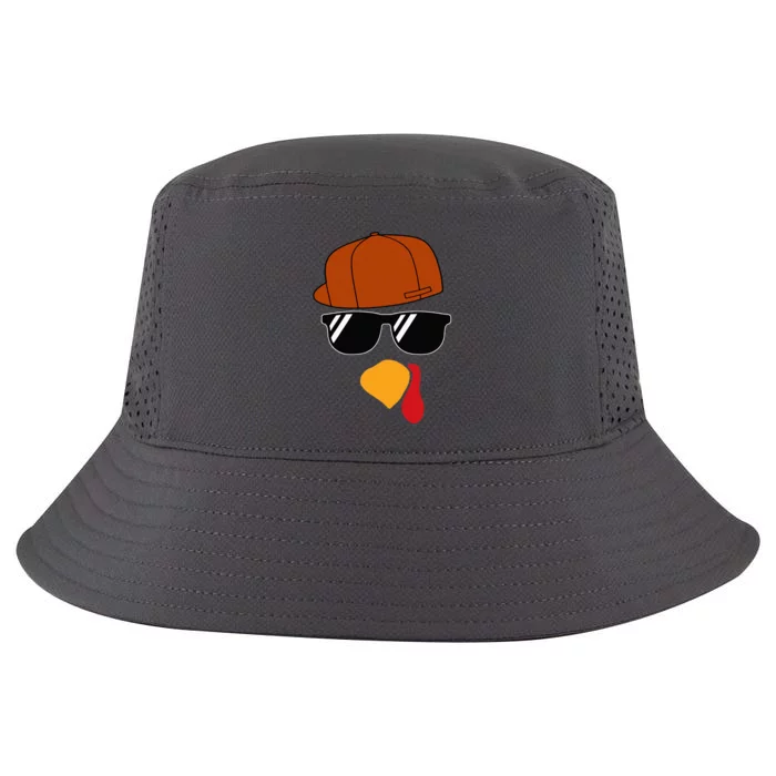 Turkey Face Thanksgiving Trucker Hat Glasses Cool Comfort Performance Bucket Hat