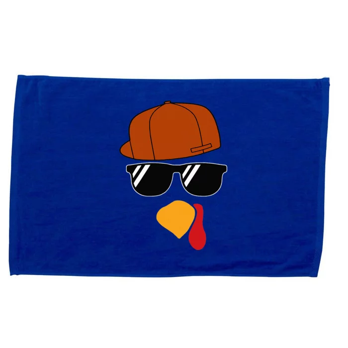 Turkey Face Thanksgiving Trucker Hat Glasses Microfiber Hand Towel