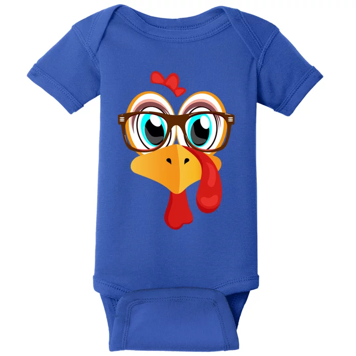 Turkey Face Thanksgiving Family Matching Costume Meaningful Gift Baby Bodysuit