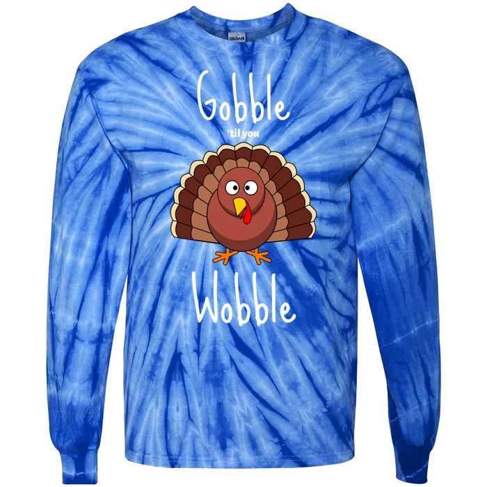 Turkey Face Thanksgiving Halloween Costume Adult Cool Gift Tie-Dye Long Sleeve Shirt