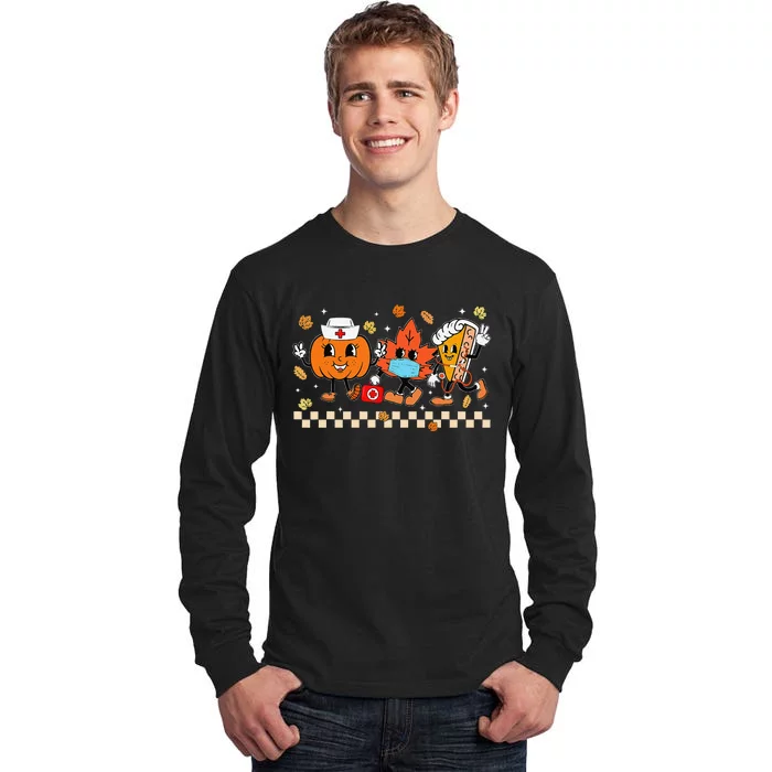 Thanksgiving Fall Thankful Nurse Pumpkin Pie Nursing Student Gift Tall Long Sleeve T-Shirt