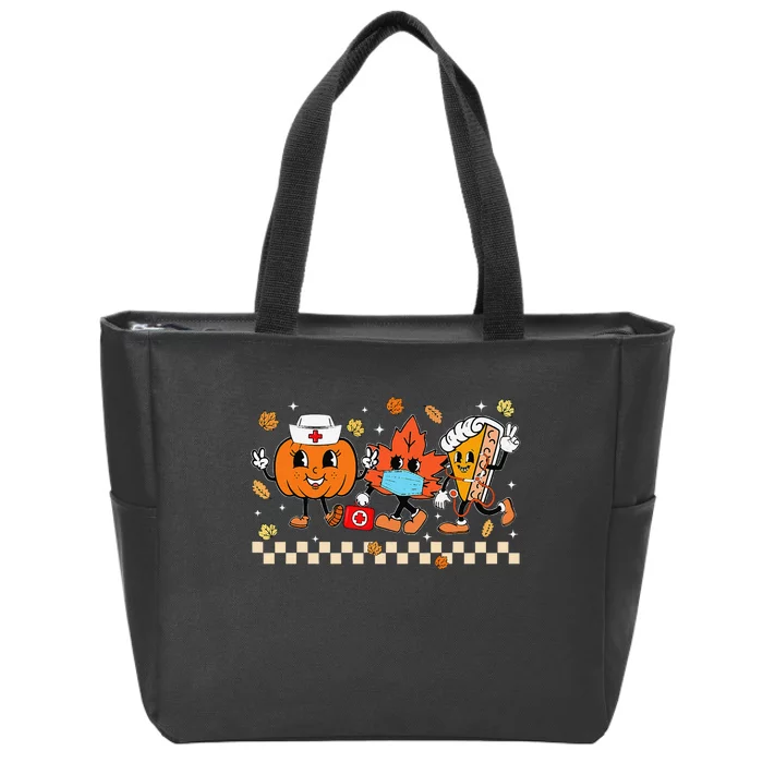 Thanksgiving Fall Thankful Nurse Pumpkin Pie Nursing Student Gift Zip Tote Bag