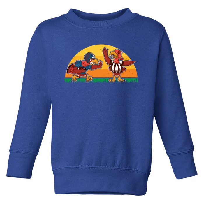 Thanksgiving Football Turkey Player Fan Thanksgiving Sports Gift Toddler Sweatshirt