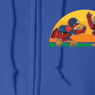 Thanksgiving Football Turkey Player Fan Thanksgiving Sports Gift Full Zip Hoodie