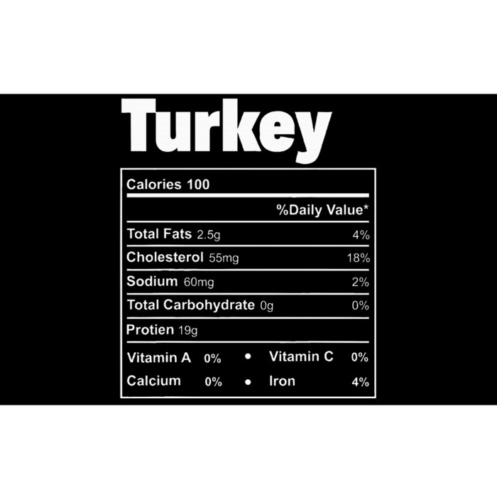 Thanksgiving Food Turkey Nutritional Facts Bumper Sticker