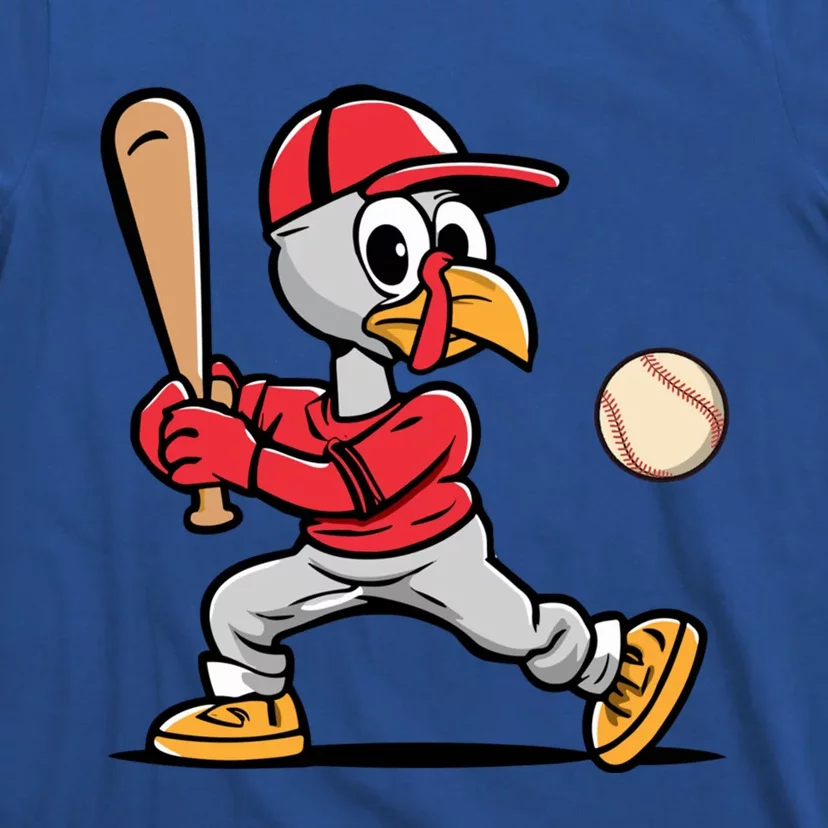 Thanksgiving Funny Turkey Playing Baseball Swing Meaningful Gift T-Shirt