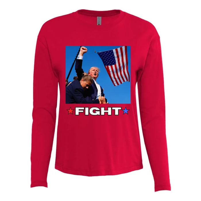 Trump Fight Womens Cotton Relaxed Long Sleeve T-Shirt