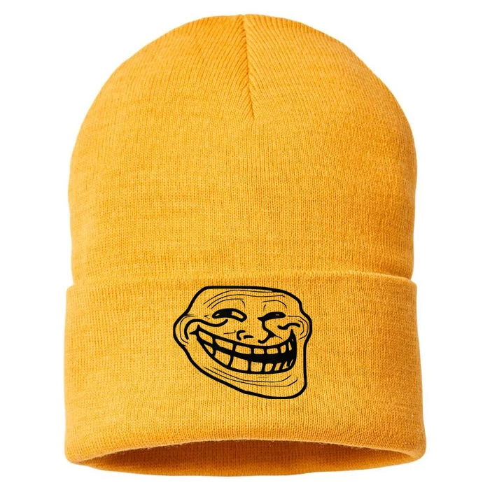 Troll Face Sustainable Knit Beanie