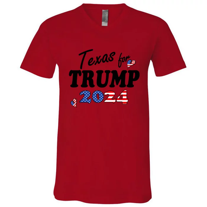 Texas For Trump 2024 V-Neck T-Shirt