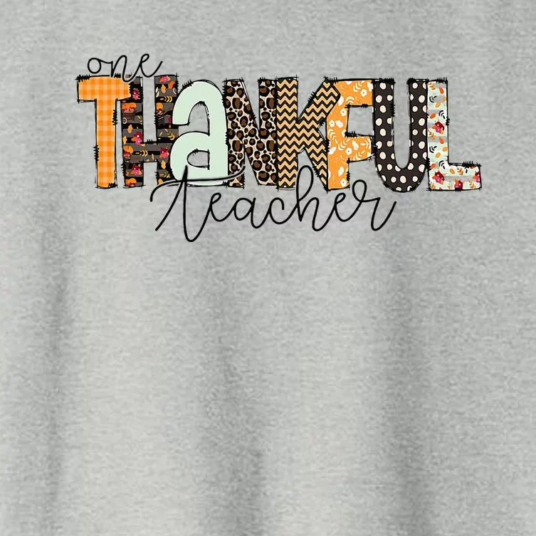 Thanksgiving For Teacher Halloween Thankful Teacher Women's Crop Top Tee