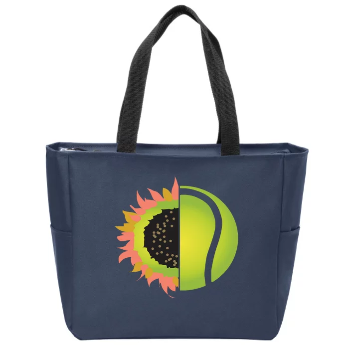 Tennis Flower Zip Tote Bag