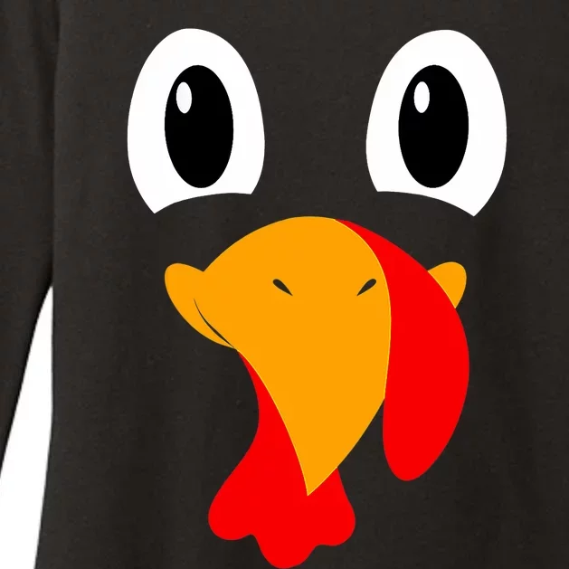 Turkey Face Tees Funny Halloween Thanksgiving Womens CVC Long Sleeve Shirt