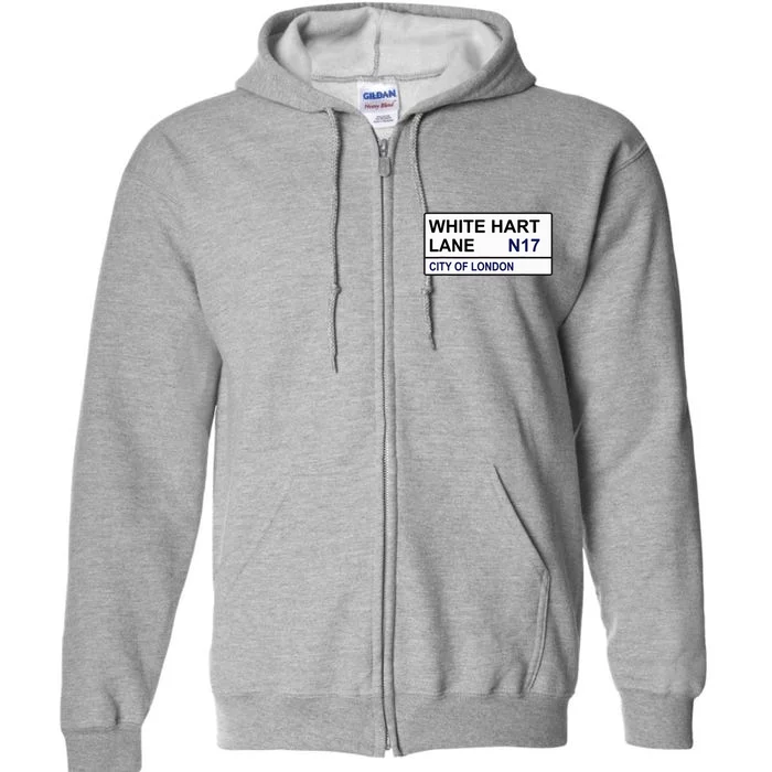 Tottenham Football Team White Hart Lane Street Sign Full Zip Hoodie