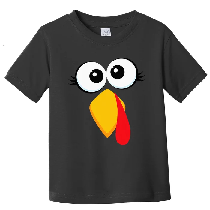 Turkey Face Thanksgiving Cute Chicken Face Toddler T-Shirt