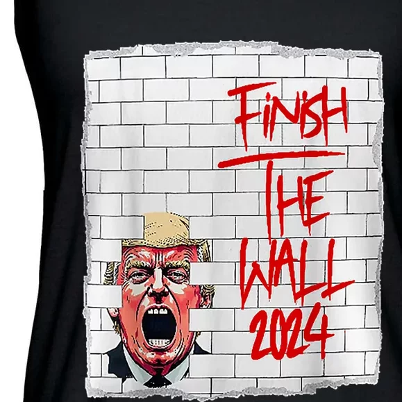 Trump Finish The Wall 2024 Ladies Essential Flowy Tank