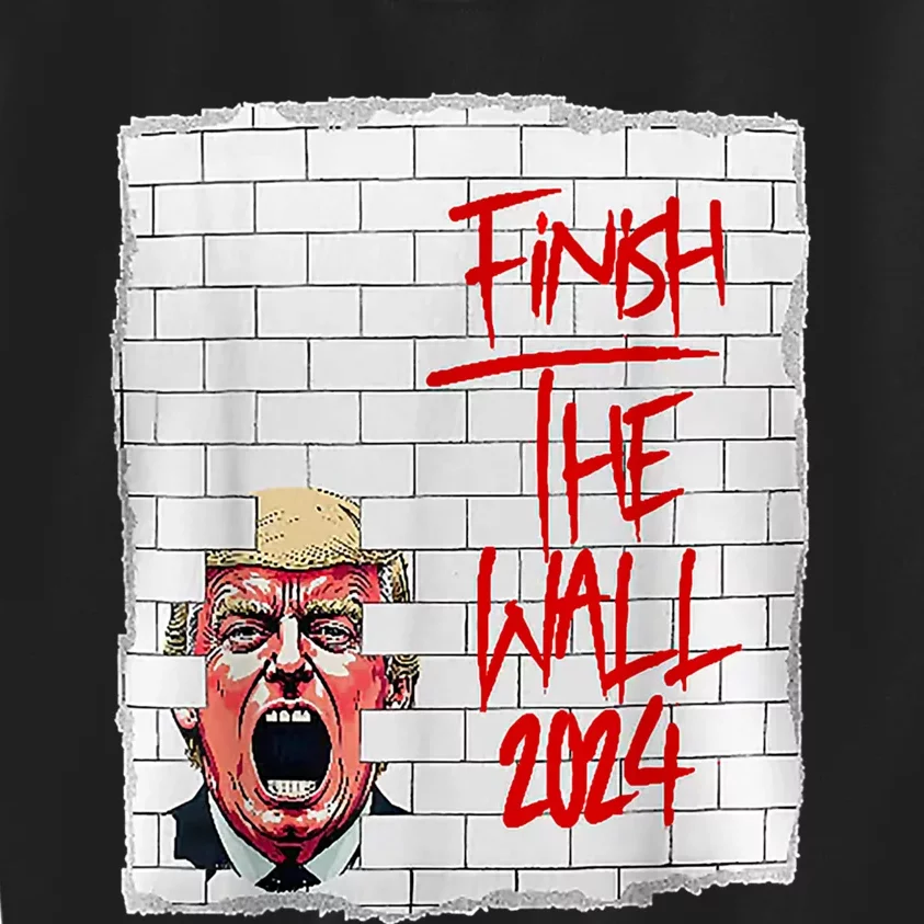 Trump Finish The Wall 2024 Kids Sweatshirt