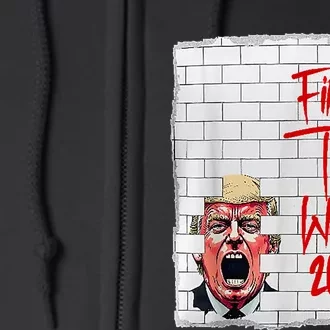 Trump Finish The Wall 2024 Full Zip Hoodie