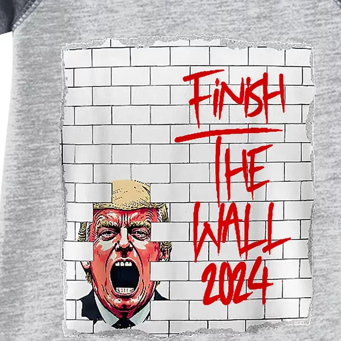 Trump Finish The Wall 2024 Infant Baby Jersey Bodysuit