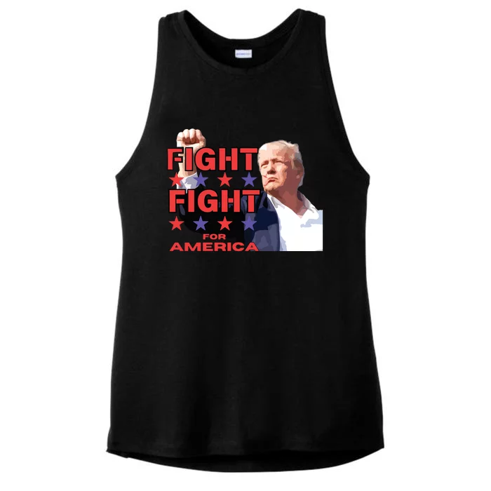 Trump Fight Trump Shooting Fight Trump Attempted Assassination Ladies Tri-Blend Wicking Tank