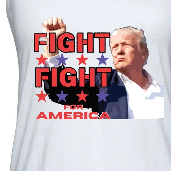 Trump Fight Trump Shooting Fight Trump Attempted Assassination Ladies Essential Flowy Tank