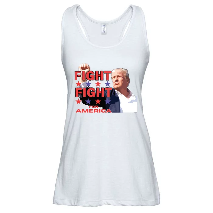 Trump Fight Trump Shooting Fight Trump Attempted Assassination Ladies Essential Flowy Tank