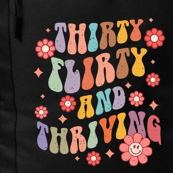 Thirty Flirty & Thriving Groovy 30th Birthday Retro 30 Years Daily Commute Backpack