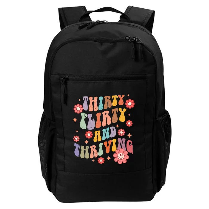 Thirty Flirty & Thriving Groovy 30th Birthday Retro 30 Years Daily Commute Backpack