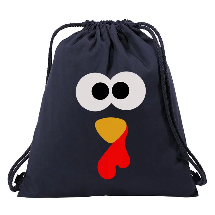 Turkey Face Thanksgiving Matching Family Costume Autumn Drawstring Bag