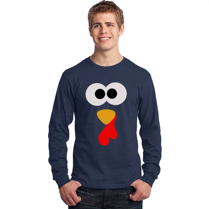 Turkey Face Thanksgiving Matching Family Costume Autumn Tall Long Sleeve T-Shirt