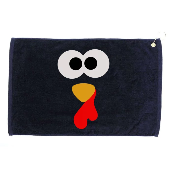 Turkey Face Thanksgiving Matching Family Costume Autumn Grommeted Golf Towel