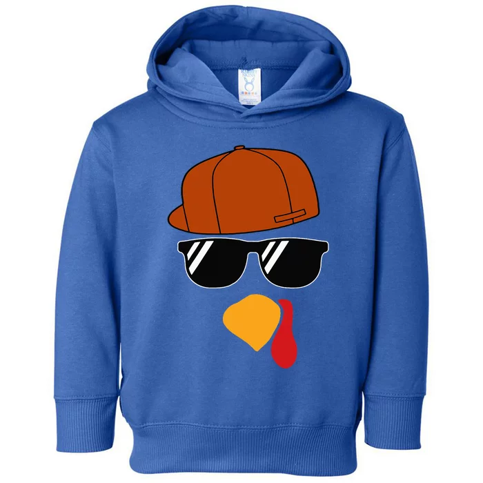 Turkey Face Thanksgiving Trucker Hat Glasses Toddler Hoodie