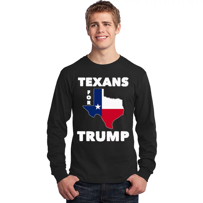 Texans For Trump President 2024 Texas Long Sleeve Shirt