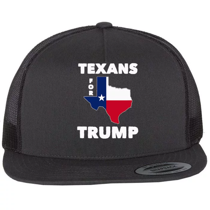 Texans For Trump President 2024 Texas Flat Bill Trucker Hat