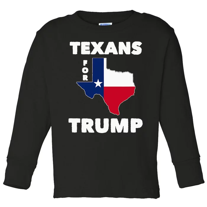 Texans For Trump President 2024 Texas Toddler Long Sleeve Shirt