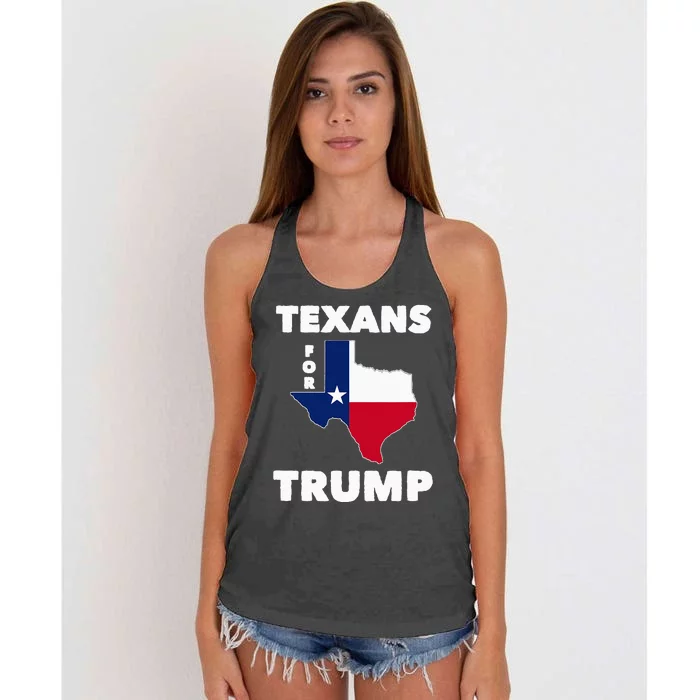 Texans For Trump President 2024 Texas Women's Knotted Racerback Tank