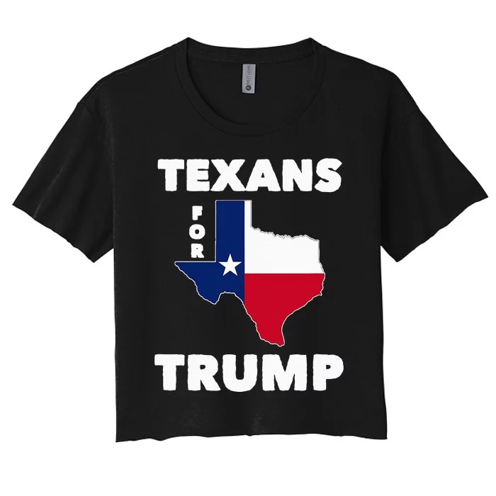 Texans For Trump President 2024 Texas Women's Crop Top Tee