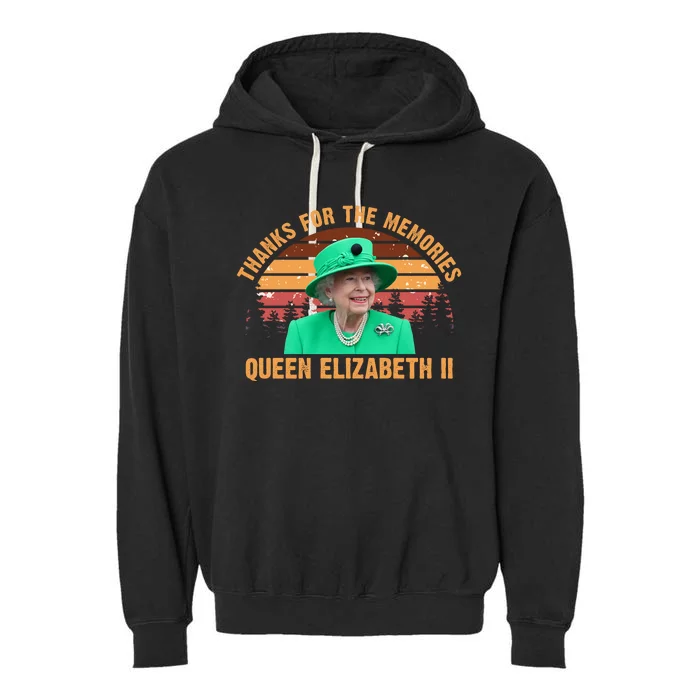 Thanks For The Memories Queen Elizabeth II Garment-Dyed Fleece Hoodie