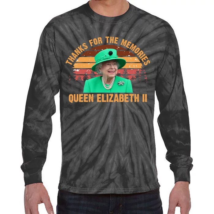 Thanks For The Memories Queen Elizabeth II Tie-Dye Long Sleeve Shirt