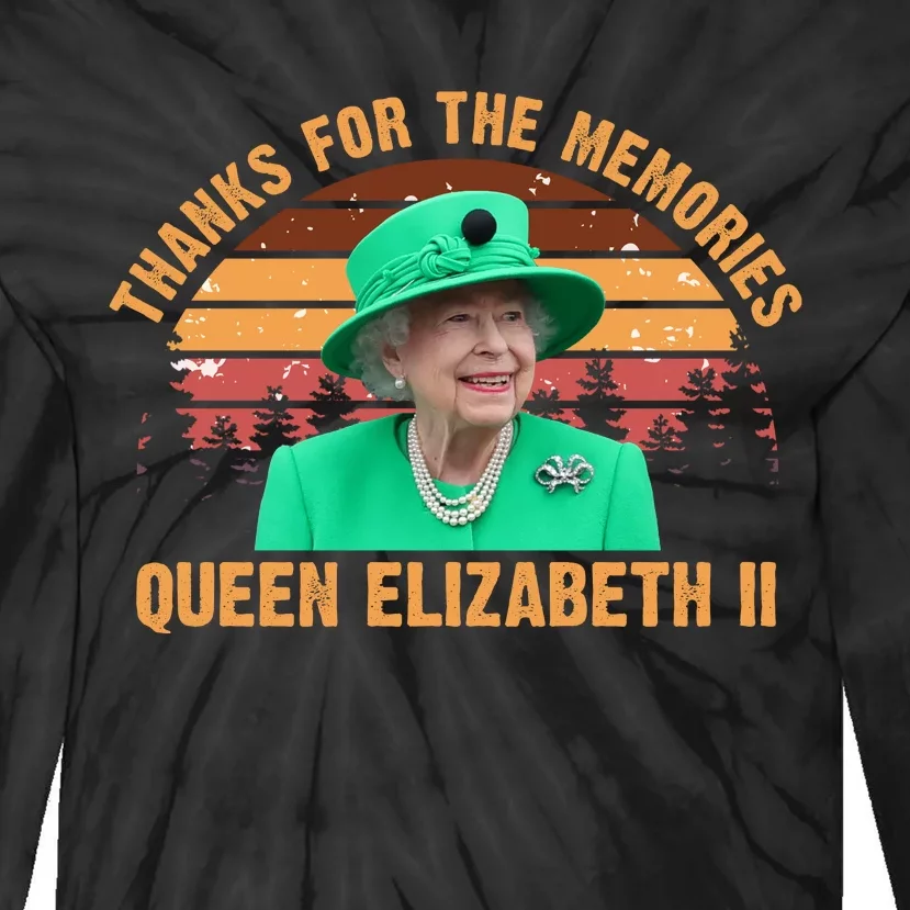 Thanks For The Memories Queen Elizabeth II Tie-Dye Long Sleeve Shirt