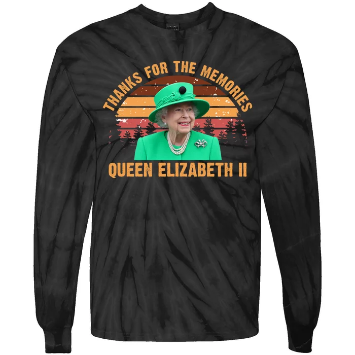 Thanks For The Memories Queen Elizabeth II Tie-Dye Long Sleeve Shirt