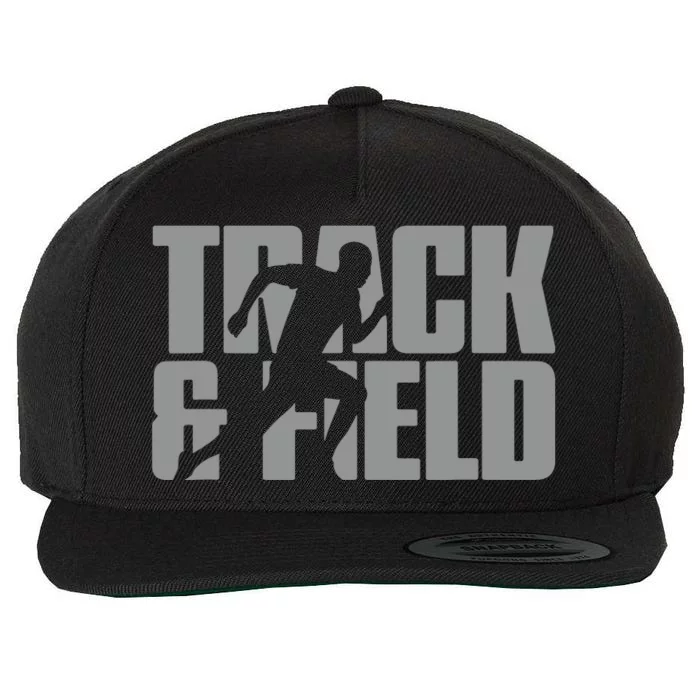 Track Field Themed Design Graphic Track Field Wool Snapback Cap