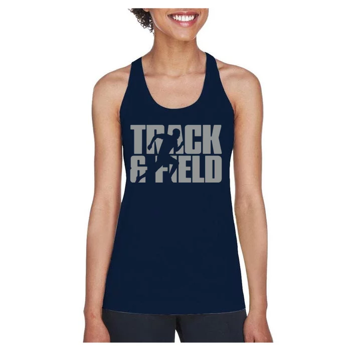 Track Field Themed Design Graphic Track Field Women's Racerback Tank